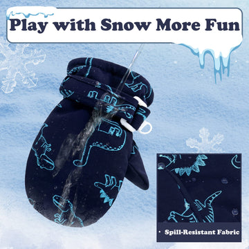 Sarfel Toddler Mittens 2T Toddler Gloves Ages 2-4 Toddler Winter Gloves Toddler Waterproof Mittens For Toddler Boys Snow Gloves
