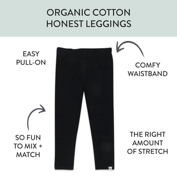 Honestbaby Multipack Leggings Skinny, Flare And Cargo Pants Organic Cotton For Infant Baby Girls, Toddlers, Little Kids, Gray Om