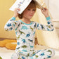 Babee Reshinee Bamboo Viscose Toddler Pajamas Boys Girls Kids Baby 2Pcs Long-Sleeve Pyjamas Set 12-18 Months Dinosaur Snug Fit S