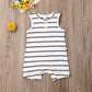 Iddolaka Newborn Summer Baby Boy Girl Romper Bodysuit Jumpsuit Playsuit One Piece Outfit Clothes (A-White Stripes, 18-24 Months)