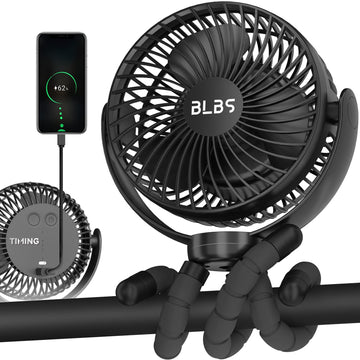 Stroller Fan - 65Hrs 12600Mah Rechargeable, Timing Car Seat, Portable Clip On Battery Operated For Baby, Peloton, Treadmill, Gol