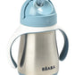 Beaba Stainless Steel Straw Sippy Cup, Insulated Toddler Cups Spill Proof with Removable Handles, Made with High Grade Stainless