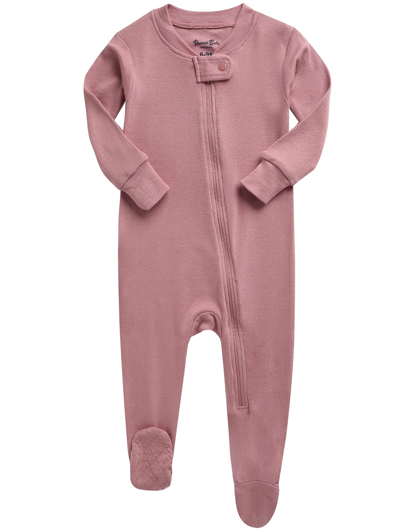 Vaenait Baby Toddler Boys Girls Solid Footie Pajama Cozy Modal Peachpink 2T