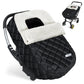 Ivywind Winter Baby Car Seat Cover, Warm Carseat Canopy Cover with Removable Zipper for Baby Boys & Girls, Waterproof Carseat Bu