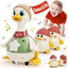 HOLA Baby Toys 6-12 Months Musical Dancing Duck Toy Set with Mama and Babys Tummy Time Toys, Crawling and Interaction Modes 1 Ye
