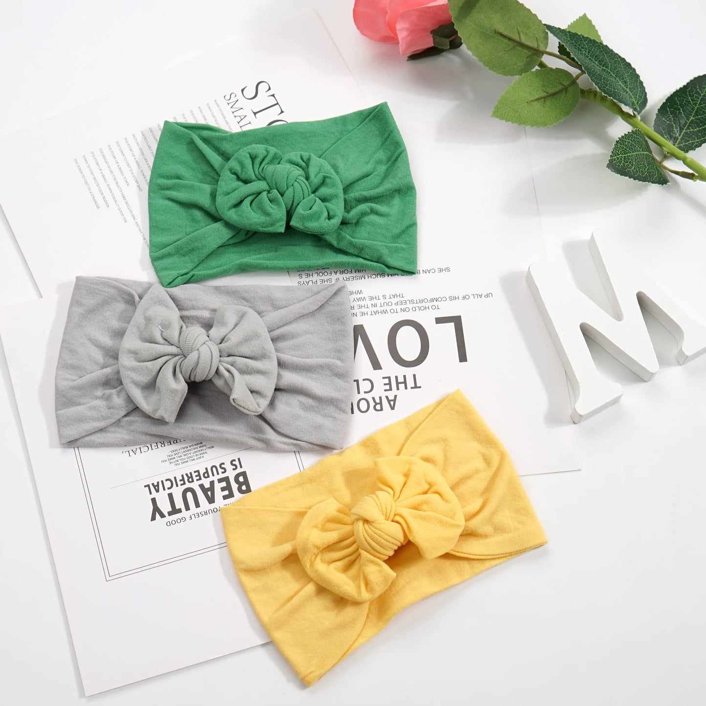 C  Llot Super Stretchy Soft Knot Headbands With Hair Bows Head Wrap Hair Accessories For Newborn Baby Girls Infant Toddlers Kids