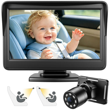 FEISIKE Upgraded Baby Car Camera Monitor [1080P HD & IR Night Vision]