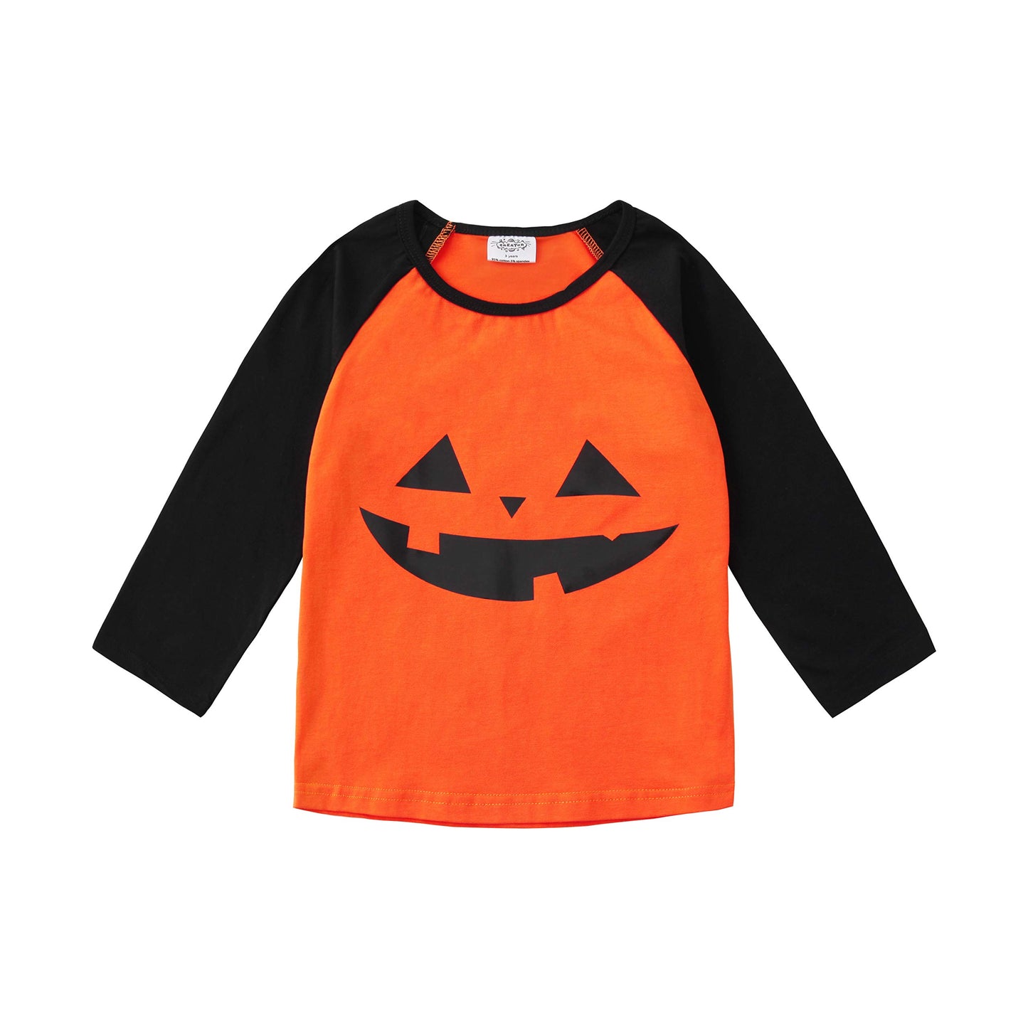 Halloween Pumpkin Toddler Baby Girls Boys Long Sleeve Shirts Raglan Shirt Baseball Tee Cotton T-Shirt (Halloween, 1-2 Years)