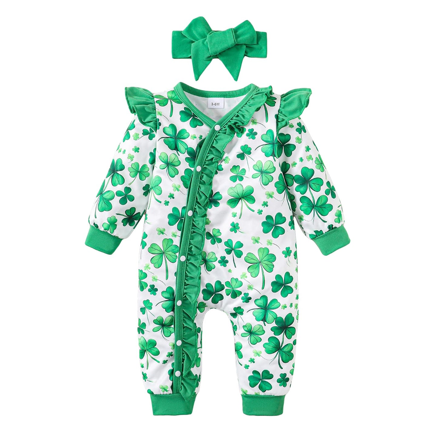 Doisbetthsay Valentines Day Baby Girl Outfit Long Sleeve Heart Print Romper Bodysuit Jumpsuit With Headband Baby Clothes (Shamro