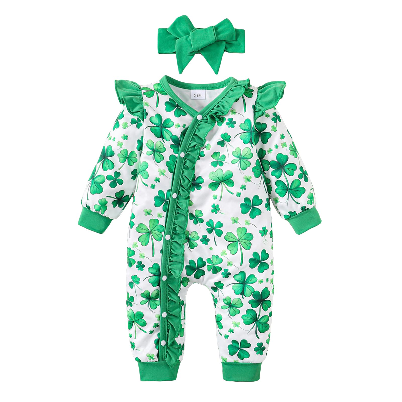 Doisbetthsay Valentines Day Baby Girl Outfit Long Sleeve Heart Print Romper Bodysuit Jumpsuit With Headband Baby Clothes (Shamro