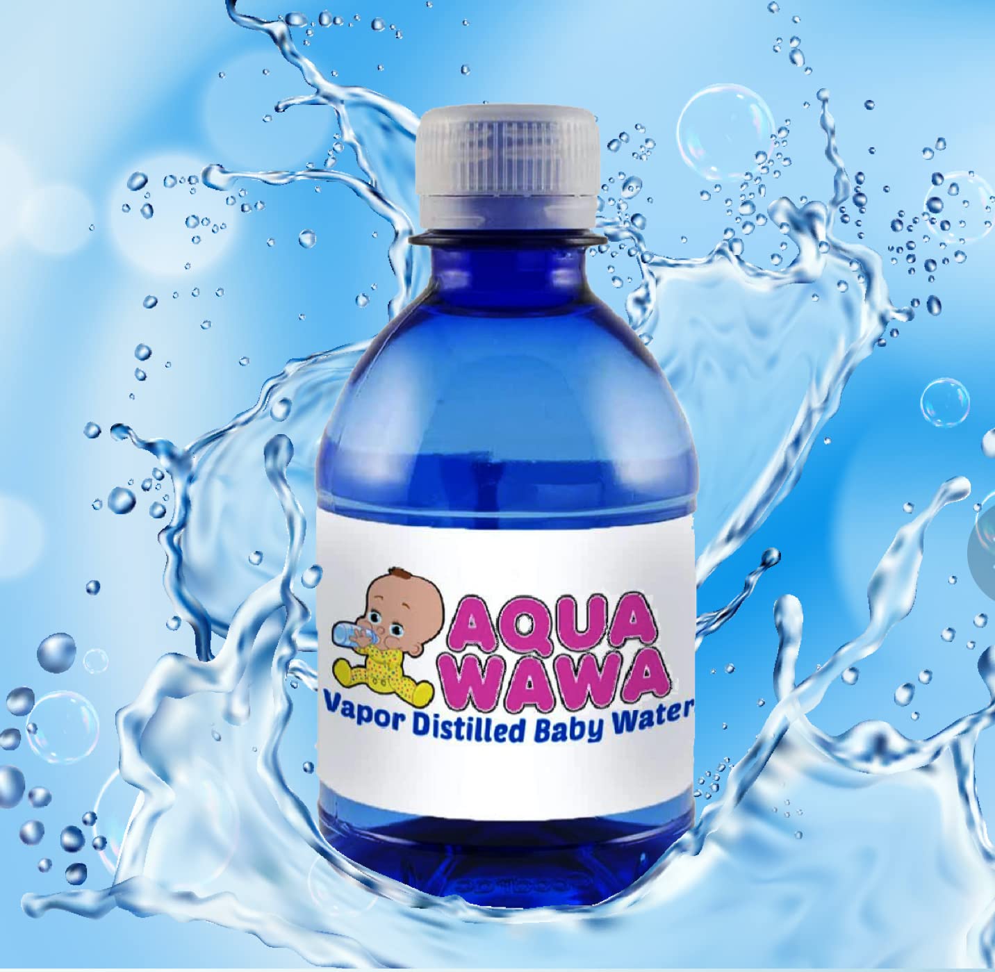 Aquawawa Nursery Water For Babies 12 Pack 8 Oz Bottles Purified Vapor Distilled | Single Serve | Lightweight For Diaper Bag | Bp