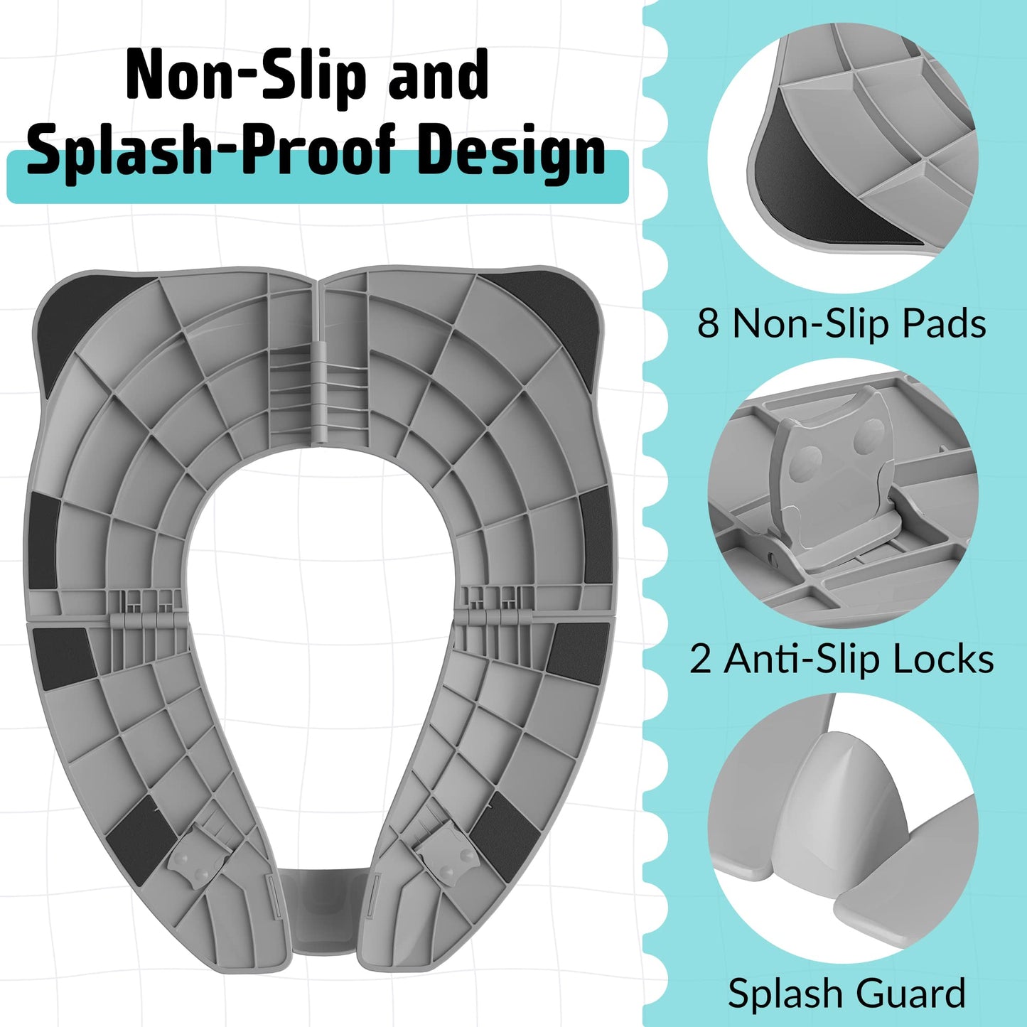 Travel Potty Seat For Toddler & Kid, Maliton Portable Potty Seat With Storage Bag, Foldable Potty Seat For Toddler Travel, Non-S