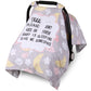 Metplus 2 in 1 Writing Style Baby Car Seat Cover, Car Seat Canopy for Babies, Mom Multiuse Nursing Cover, Minky Baby Carrier Cov