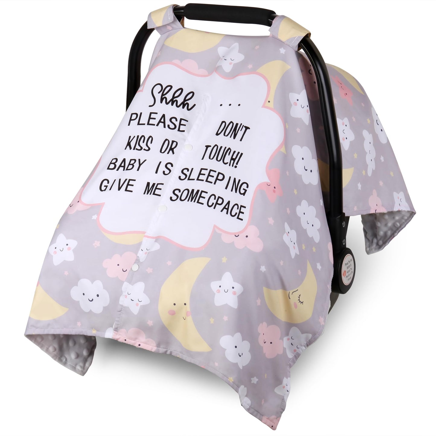 Metplus 2 in 1 Writing Style Baby Car Seat Cover, Car Seat Canopy for Babies, Mom Multiuse Nursing Cover, Minky Baby Carrier Cov