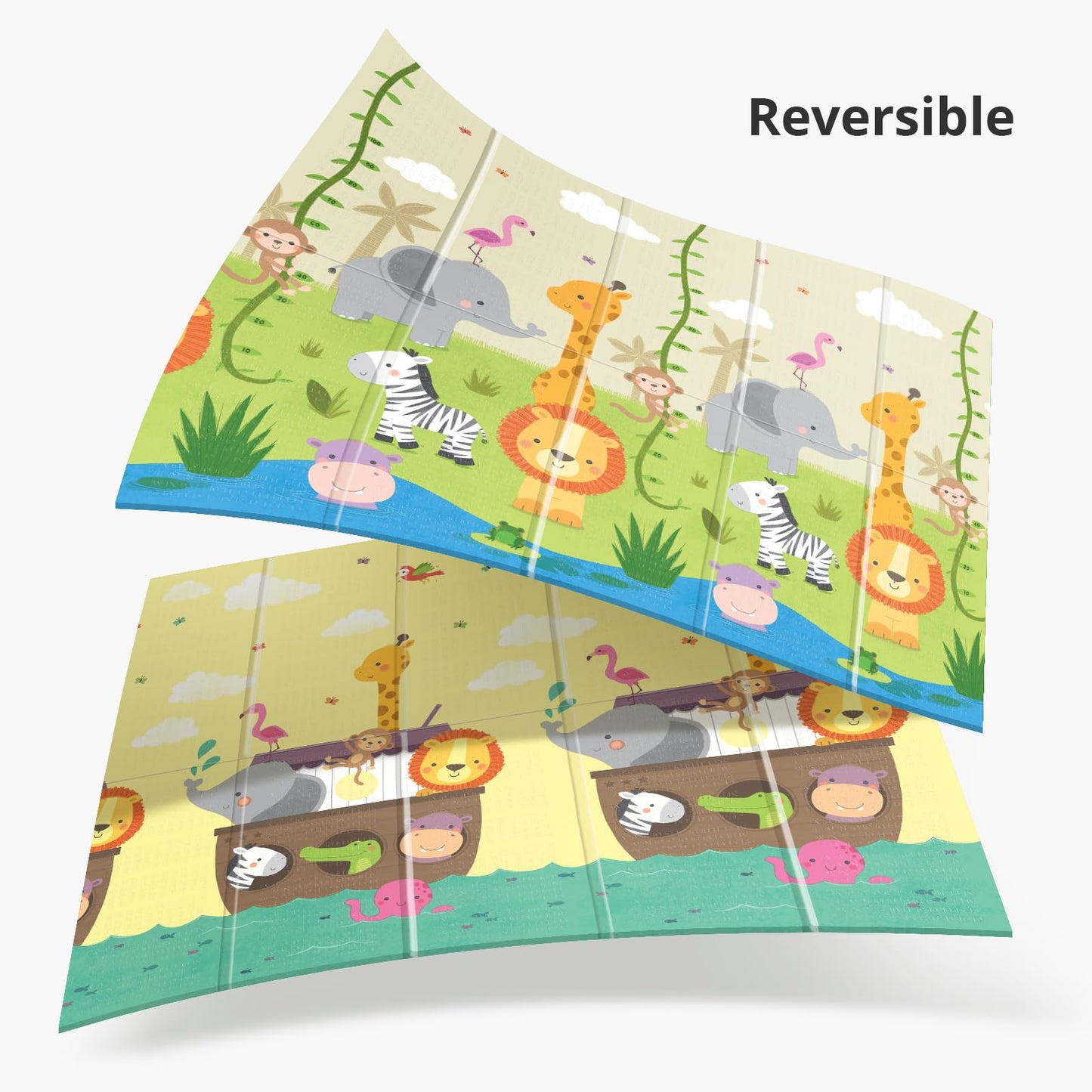 Foldable Baby Play Mat,71X59 Inches Play Mat For Indoor And Outdoor, Reversible Foam Padded Perfect For Playtime And Tummy Time,