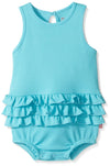 Zutano Baby Girls' Ruffle Romper, Pool, 12M (6-12 Months)