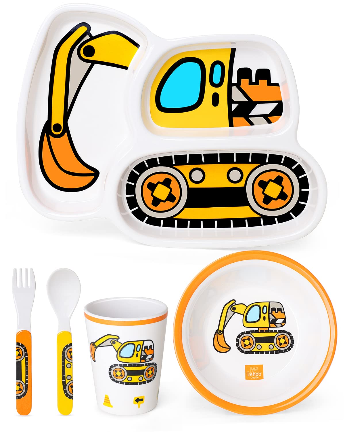 Lehoo Castle Toddler Plates And Bowls Set, Kids Dinnerware Set Include – Cutebab WBCBBB0CNVSWHK6