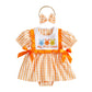BemeyourBBs Newborn Baby Girl Easter Outfit My First Easter Romper Dress Cute Infant Girl Clothes (Bunny Striped Orange, 6-9 Mon