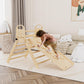 Sehloran Large Size 8 In 1 Pikler Triangle Set With Pinball Game And Tent For Kids, Foldable Toddler Climbing Toys Indoor, Natur