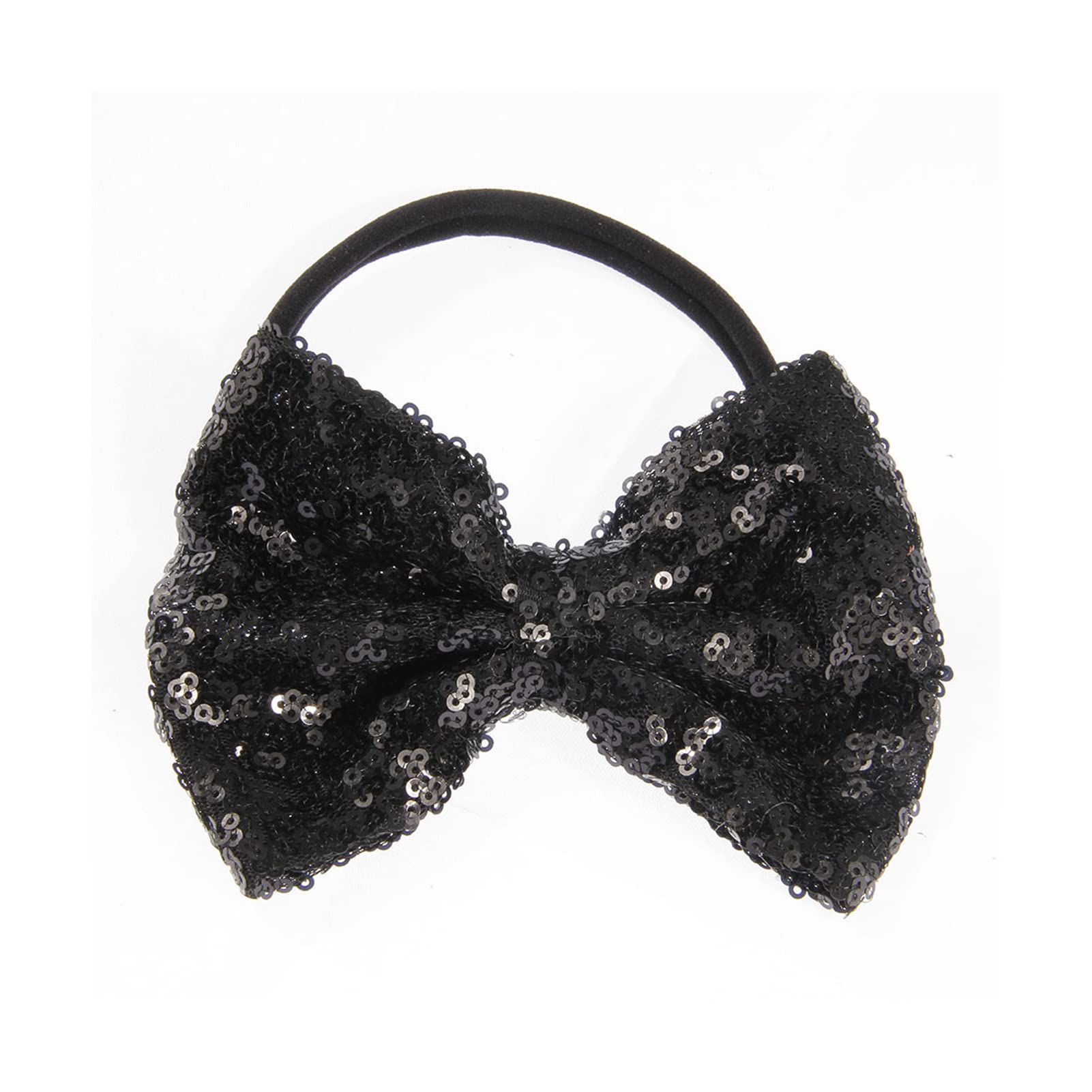Song Qing Baby Infant Girls Hair Band Sequined Bow Headband Turban Knot Hair Headwear (Black)