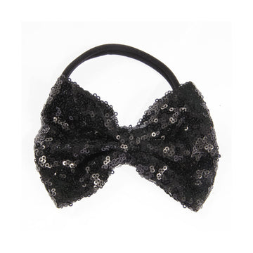 Song Qing Baby Infant Girls Hair Band Sequined Bow Headband Turban Knot Hair Headwear (Black)