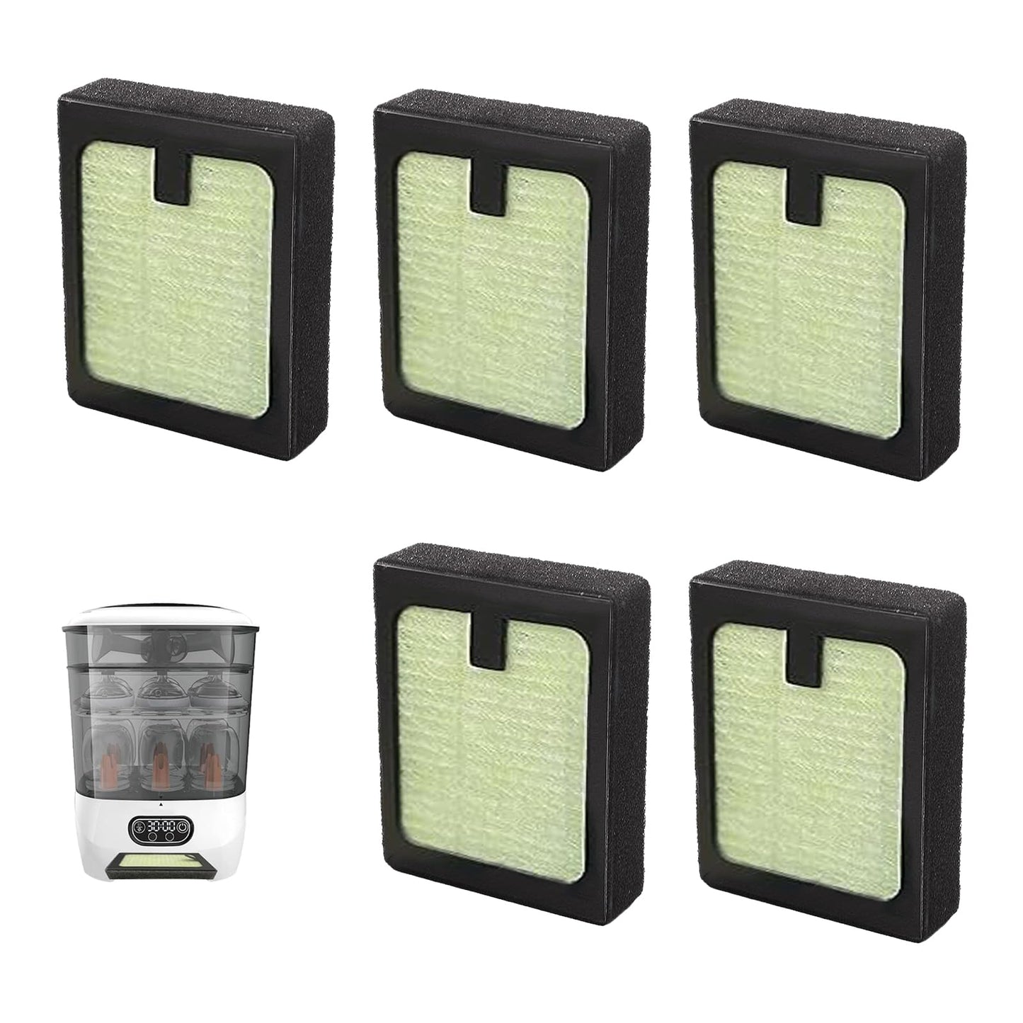 5Pcs Hepa Filter Replacement Compatible With Baby Brezza Bottle Dryer Advanced And Baby Brezza Bottle Washer Pro