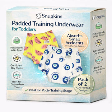 Snugkins Padded Underwear For Babies And Toddlers | 3 Layers Of Cotton Padding Potty Training PullUp Pant & DiaperFree Time | 