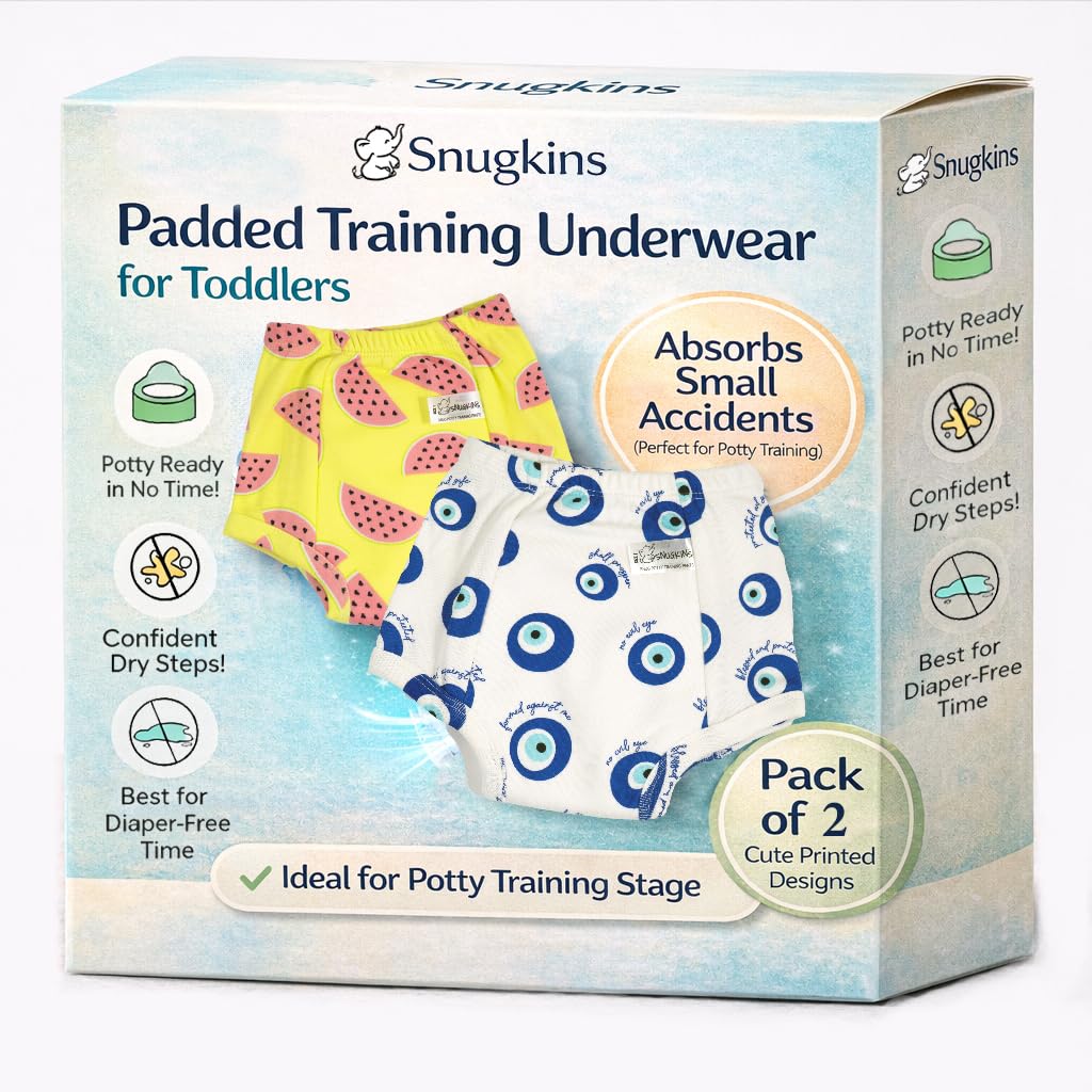 Snugkins UnisexChild Snug Potty Training PullUp Pants For Babies/Toddlers/Kids | 100% Pure Cotton | Washable & Reusable | (Siz