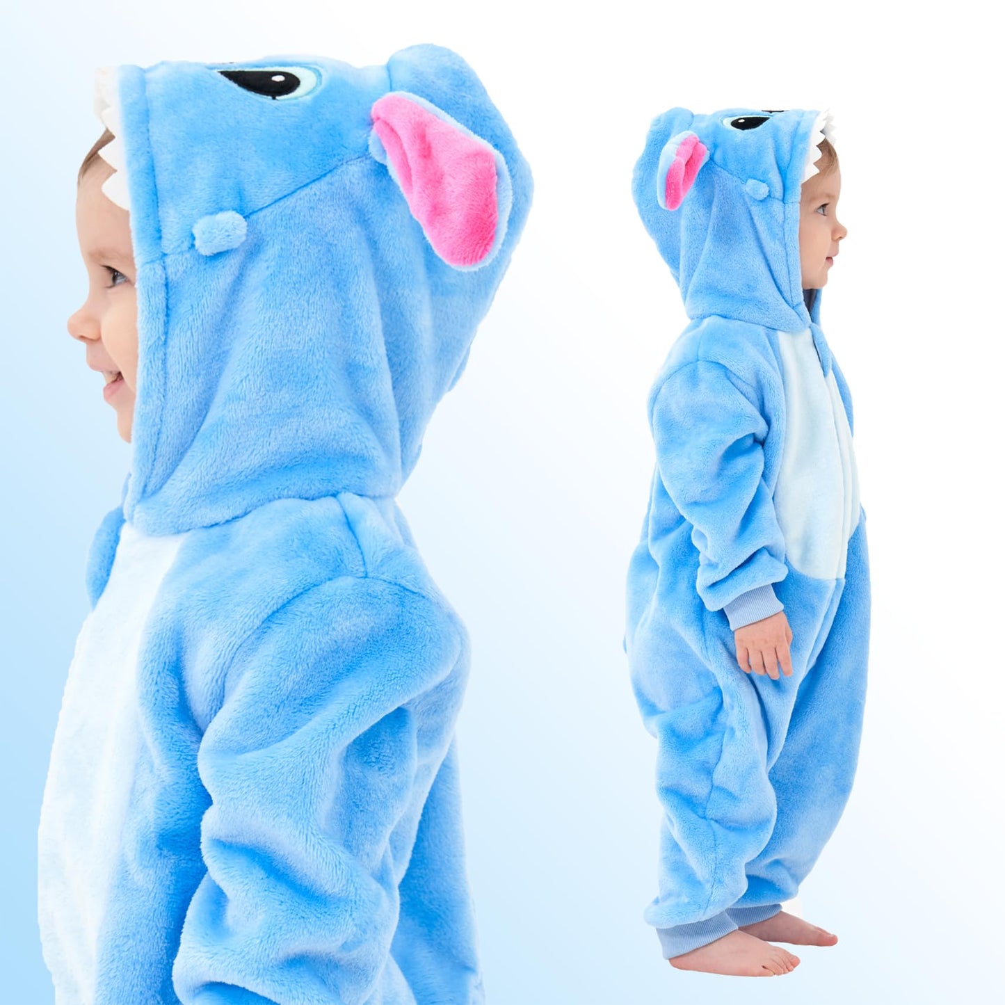 Scopuci Unisex Baby Animal Onesie Pajamas,Infant Flannel Halloween Cosplay Costume, Toddler Christmas Homewear/Sleepwear