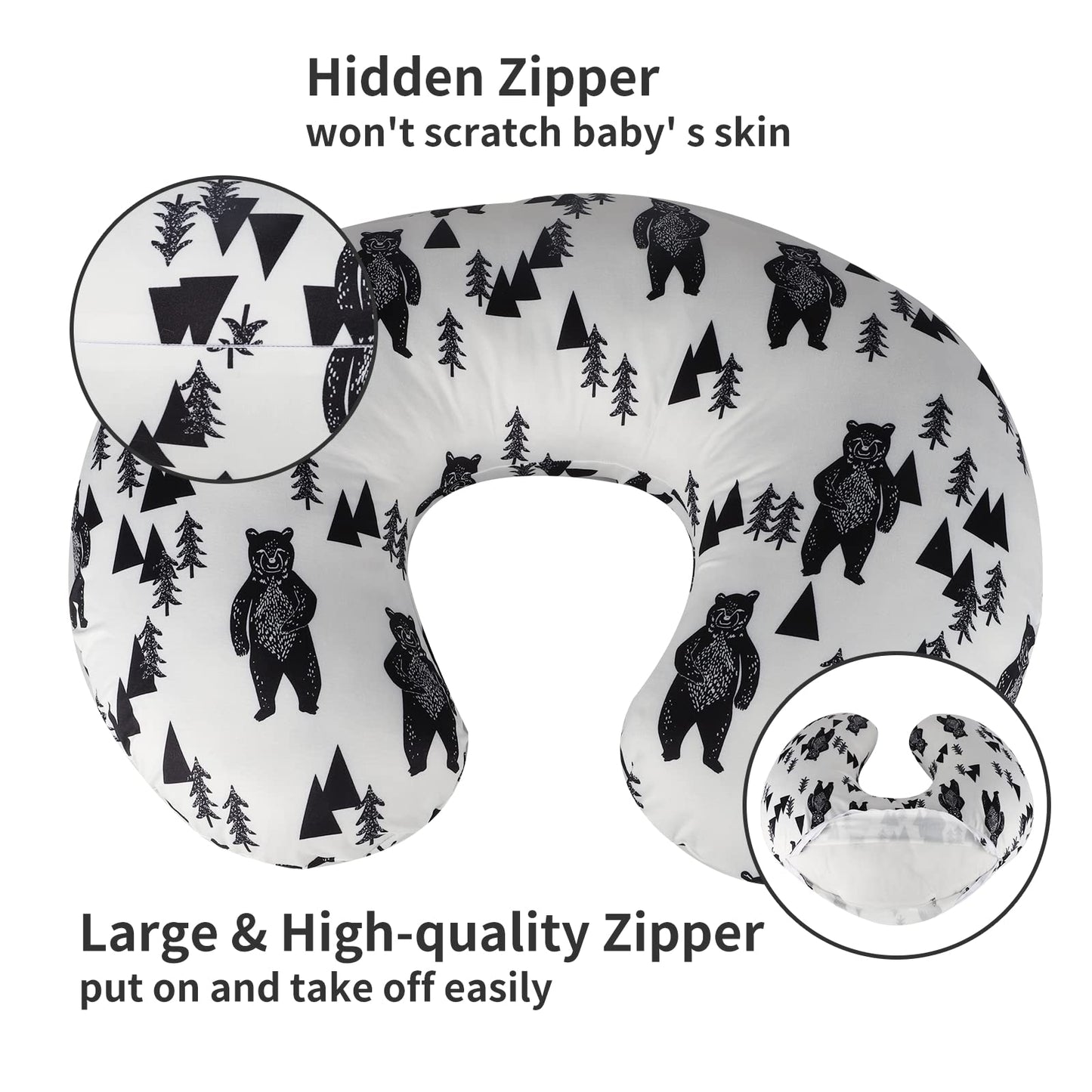 Vextronic Nursing Pillow Cover 2 Pack Nursing Pillow Slipcovers For Breastfeeding Moms, Ultra-Soft Fit Standard Infant Nursing P