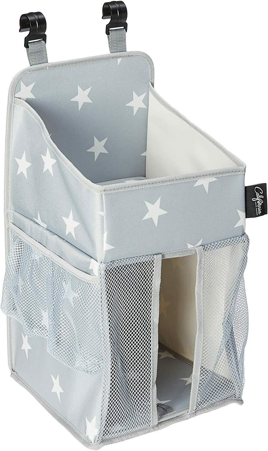 Star Pattern Diaper Caddy And Nursery Organizer For Newborn Baby Essentials, Hang On Crib, Baby Bed. Changing Table Or Wall. Mul