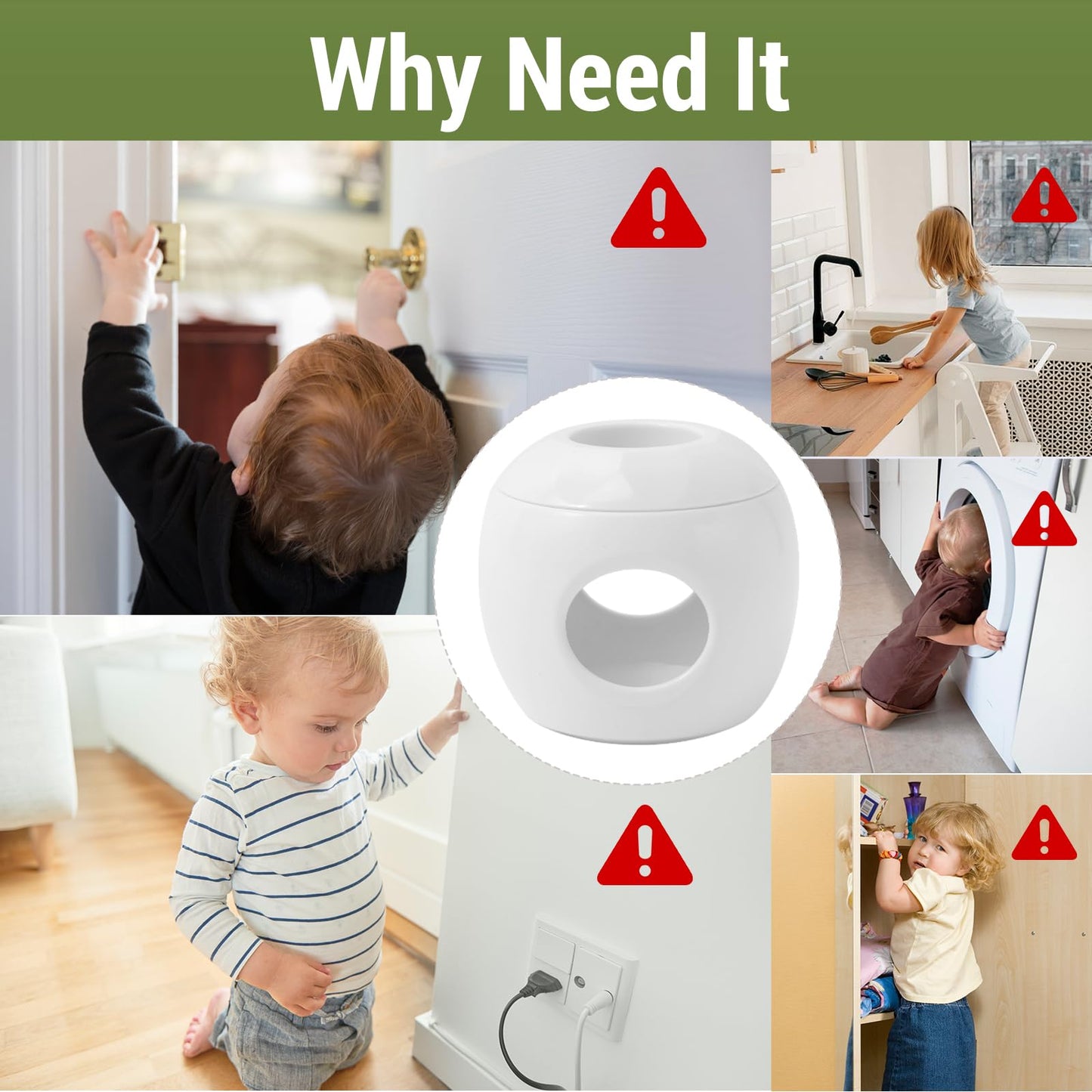 Child Safety Door Knob Covers 6 Pack Reusable Baby Proof Door Knob Locks Baby Proof Door Handle Protector For Kids Universal Fit