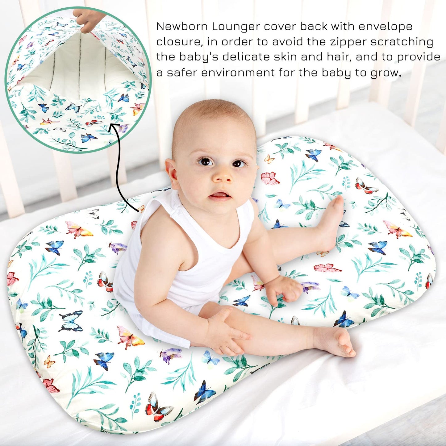 Baby Lounger Cover For Boys And Girls, Newborn Lounger Slipcover Removable Infant Floor Seat Baby Nest Cover, Baby Padded Lounge