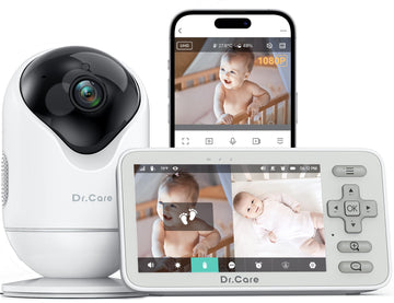 Dr.Care Vistaview Lite Smart Wifi Baby Monitor - 4    720P Split Screen & 1080P Camera App Control, Motion Alerts, Hd Night Visi