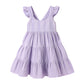 Younger Tree Toddler Baby Girl Dress Summer Outfits Flutter Sleeve Smocked Dress Kids Causal Boho Dresses Clothes (3-4T, Purple