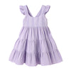 Younger Tree Toddler Baby Girl Dress Summer Outfits Flutter Sleeve Smocked Dress Kids Causal Boho Dresses Clothes (5-6T, Purple