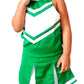 Total 2550 Little Girls' Cheerleader Cheerleading Outfit Uniform Costume Cosplay Green/White (M / 5-8)