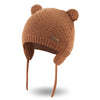 Bamery Baby Crochet Hat Infant Cute Bear Ear Beanie Toddler Boys Girls Earflap Hats For Fall Winter Warm Cap (Bear Brown,L)