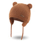 Bamery Baby Crochet Hat Infant Cute Bear Ear Beanie Toddler Boys Girls Earflap Hats For Fall Winter Warm Cap (Bear Brown,S)