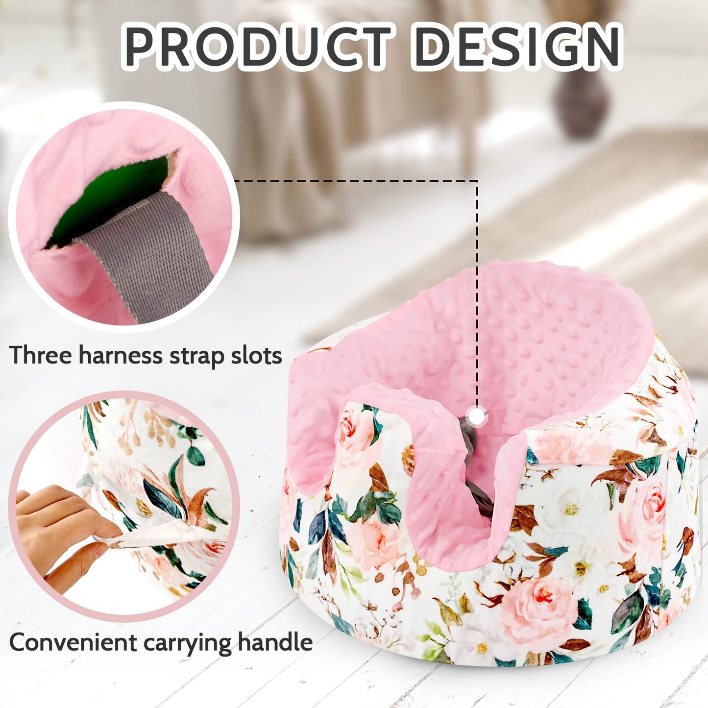 Dilimi Minky Seat Cover Compatible With Bumbo Seat, Removable Ultra Soft Comfortable Warm Seat Slipcover For Baby Girl And Boy,