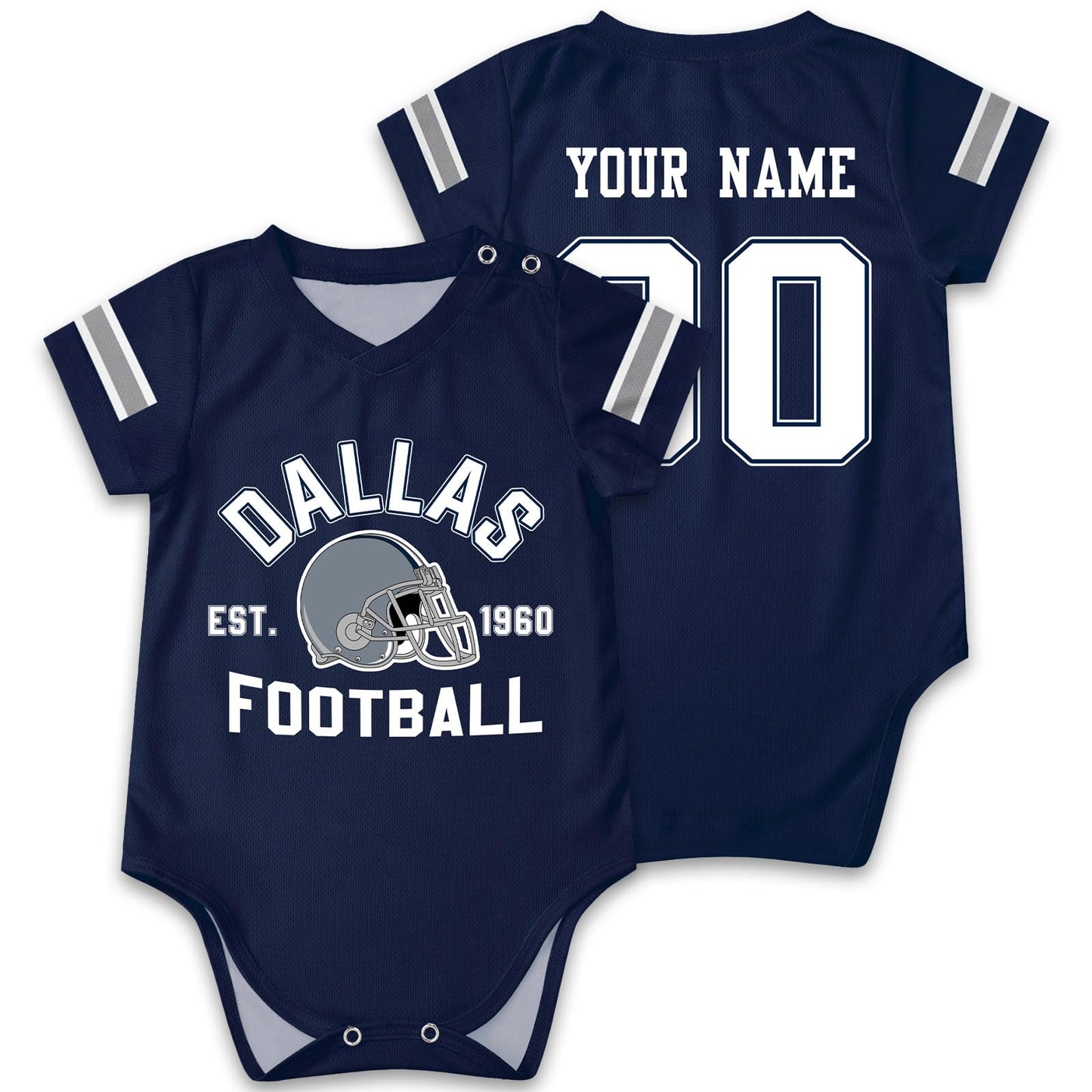 OAOANS Dallas Baby Clothes Custom Name Number Personalized Football Baby Jersey Clothing Newborn Toddler Apparel 0-24 Months Gif