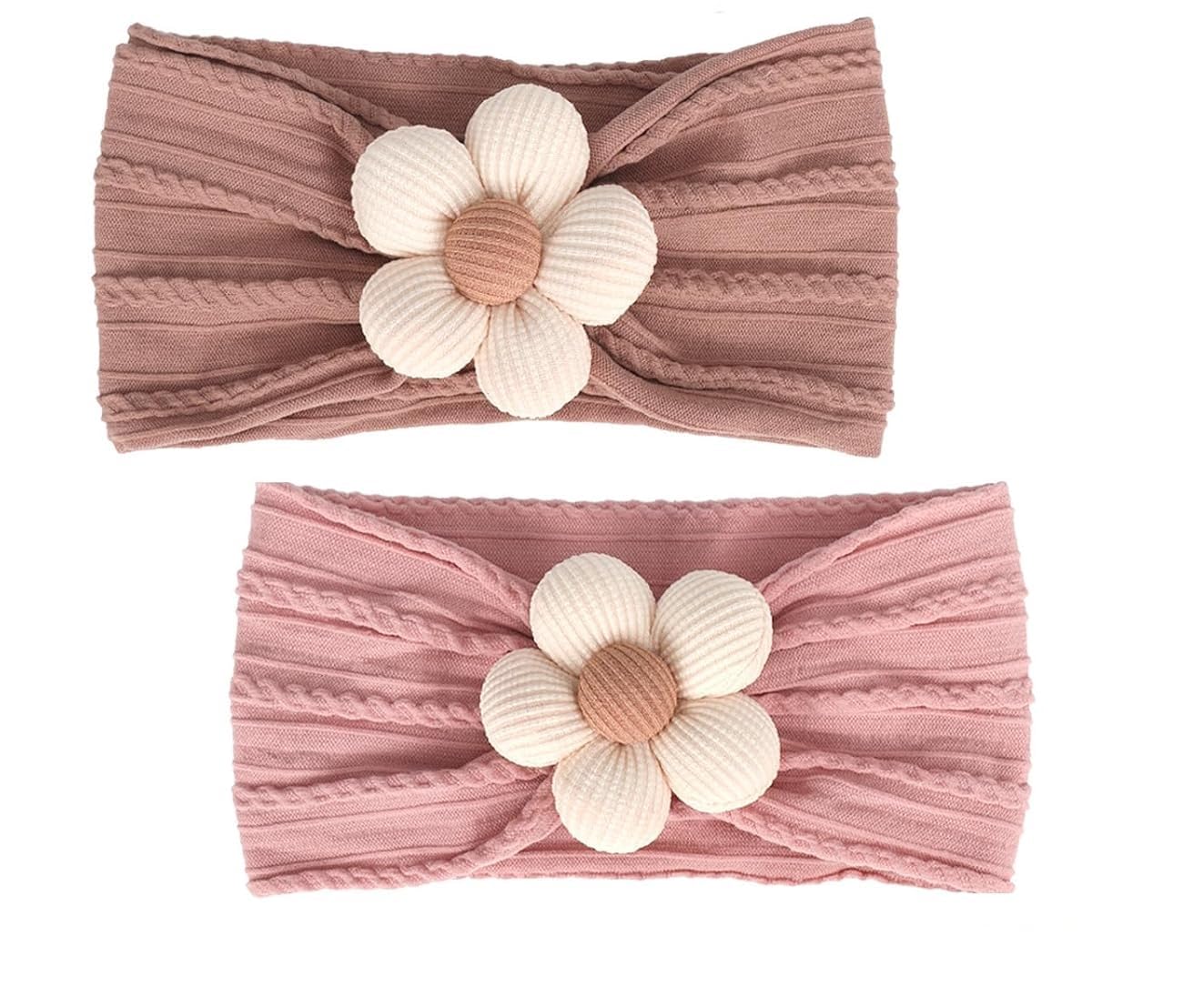 Kps Floral Headband For Baby Girls | Soft Nylon Elastic Flower Hair Band | Stretch Comfortable Floral Hairband For Newborn To To