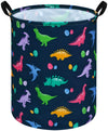 ACMUUNI 19.7 Round Dino Pattern Laundry Gift Basket Storage Laundry Hamper Laundry Basket Baby Toys Nursery Bin with Handles,Sto