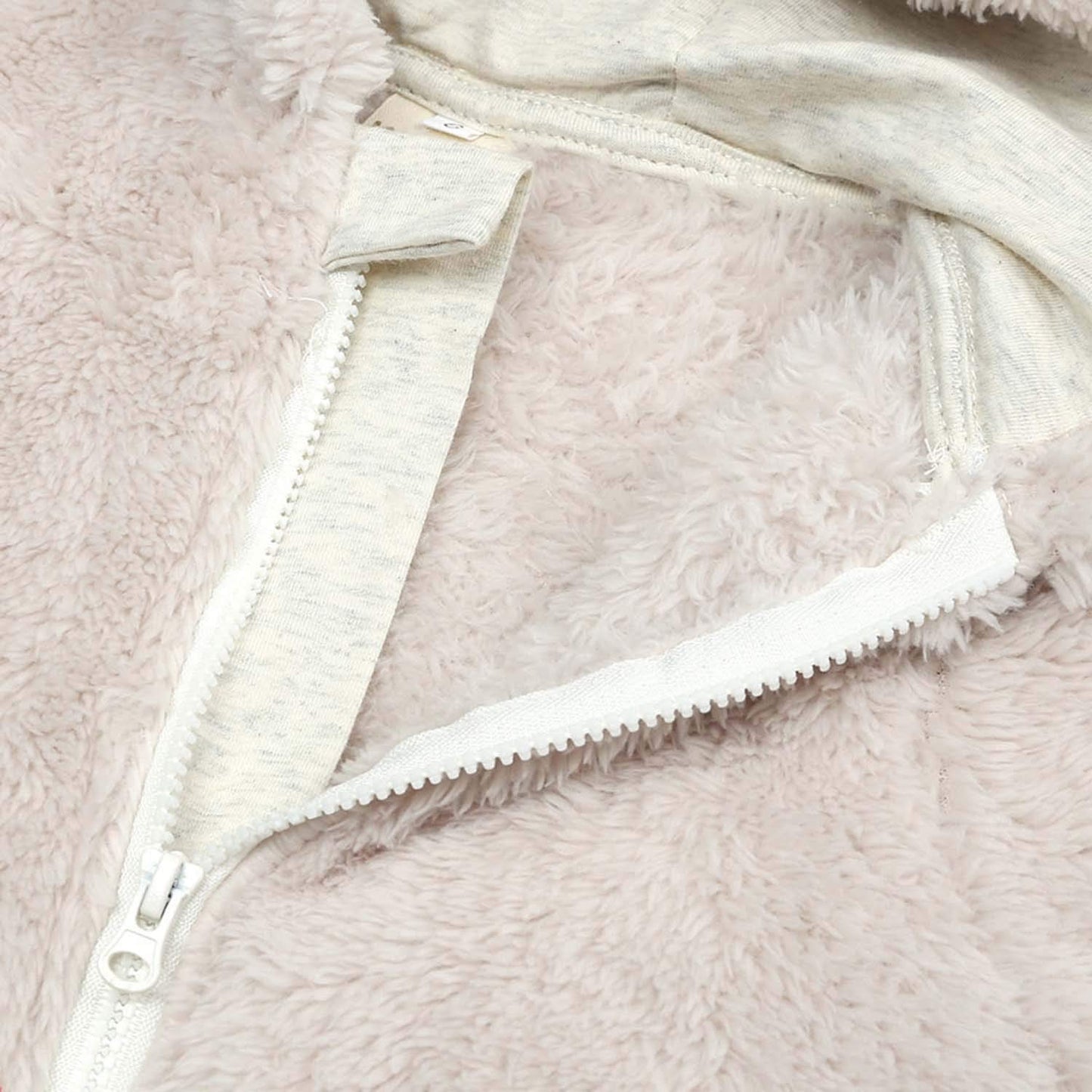 Baby Boy'S Fleece Snowsuits 0-12 Months Toddlers Cute Bear Cartoon Jumpsuits Winter Hooded Rompers With Zipper Closure Beige 3-6