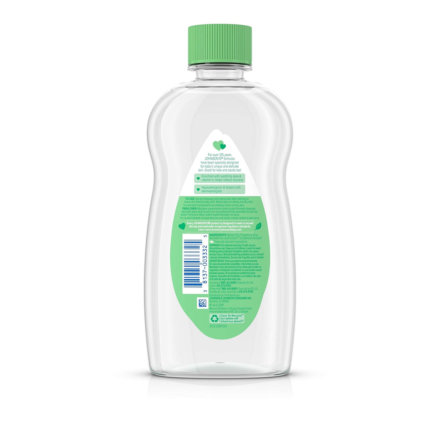 Johnson'S Baby Oil, Mineral Oil Enriched With Aloe Vera And Vitamin E, 14 Fl. Oz