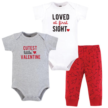 Hudson Baby Unisex Cotton Bodysuit And Pant Set, Cutest Valentine, 12-18 Months