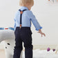 Salnier Toddler Dress Suit Baby Boys Clothes Sets Bowtie Shirts + Suspenders Pants 3Pcs Gentleman Outfits Suits 6 Month - 6 Year