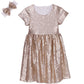 Cilucu Flower Girl Dress Baby Toddlers Sequin Dress Kids Party Dress Bridesmaid Wedding Gown Birthday Dress Champagne 7T-8T