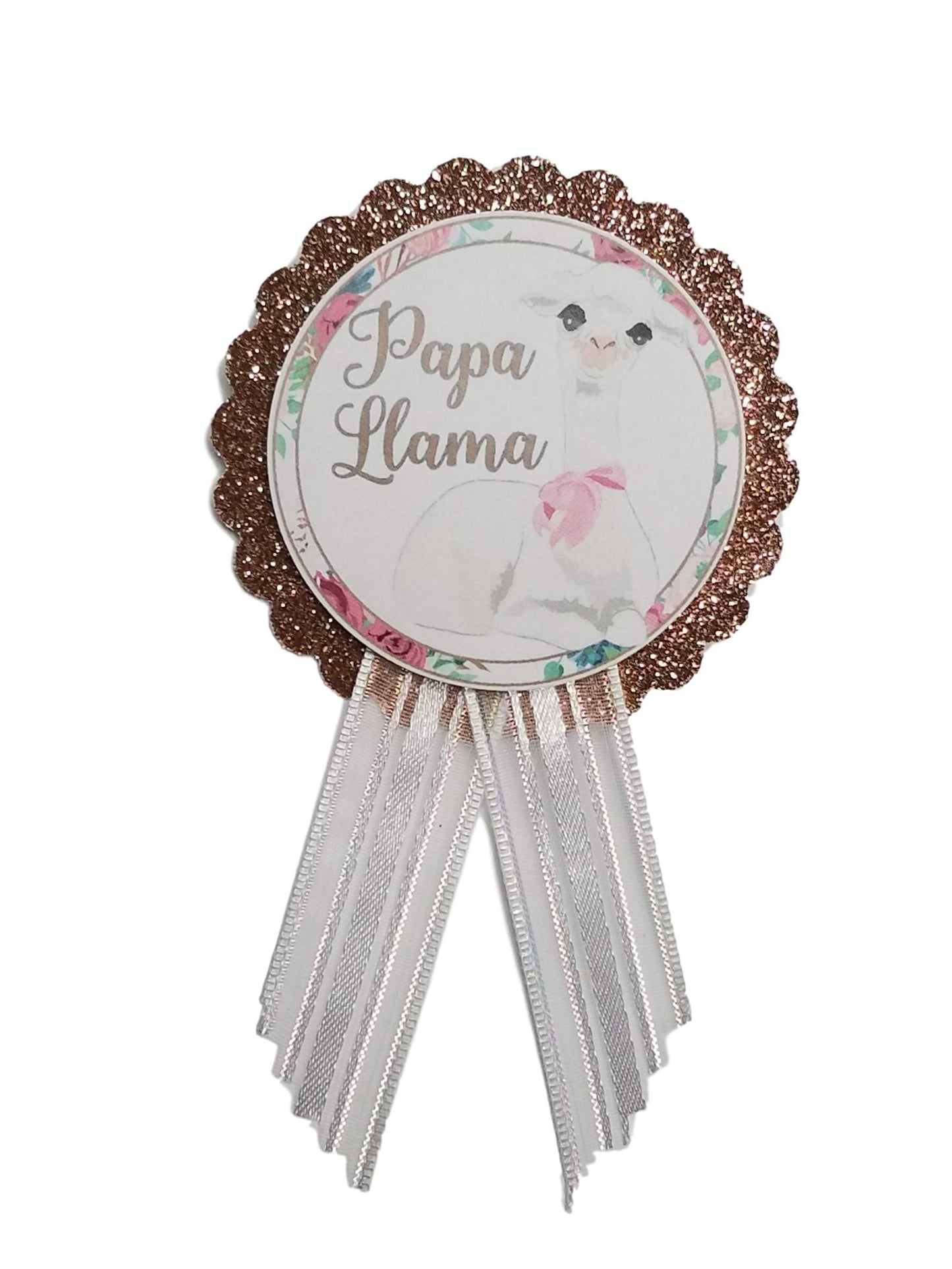 Llama Mama Mommy To Be & Papa Daddy To Be Pin Baby Shower Pin For Parents To Wear, White & Rose Gold Gold, It'S A Girl, It'S A B