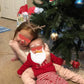 Agapeng Christmas Outfits Baby Girls Boys My First Christmas Rompers Onesie + Stripe Deer Print Pants + Christmas Hat 6-9Months